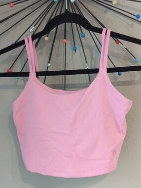 Born Primitive Crop Tank Sports Bra Light Pink Twist Back Medium Athletic